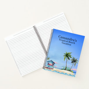 Flamingo Tropical Beach Travel Journal Notizbuch
