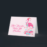 Flamingo Tropical Beach Weihnachtswünsche Feiertagskarte<br><div class="desc">Haben Sie sich eine lustige kleine Weihnachts Flamingo Tropical Beach Blume Urlaub Grußkarte. Niedlich rosa Flamingo mit farbenfrohen tropischen Blume. Ideal für Flamingo-Liebhaber,  die Weihnachtsjubeln für die Ferienzeit aus Florida oder einem warmen Küstengebiet schicken.</div>