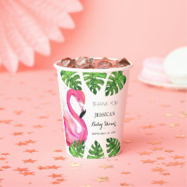 Flamingo Tropical Blätter Baby Dusche Gastgeschenk Pappbecher