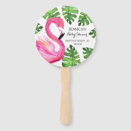 Flamingo Tropical Blätter Baby Dusche Party Fächer