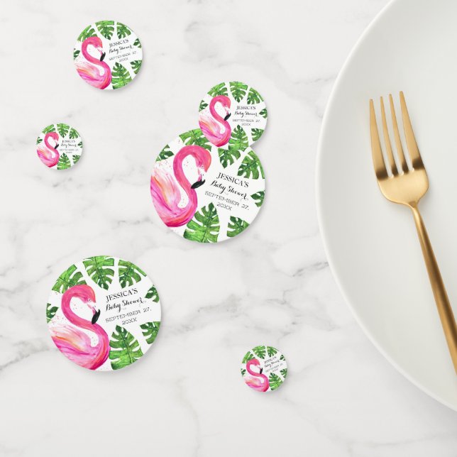 Flamingo Tropical Blätter Baby Dusche Party Konfetti (Gruppe)