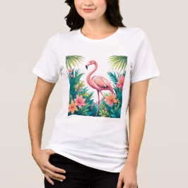 Flamingo & Tropical Blume T - Shirt