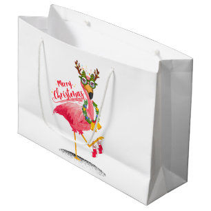 Flamingo Tropical Christmas Große Geschenktüte