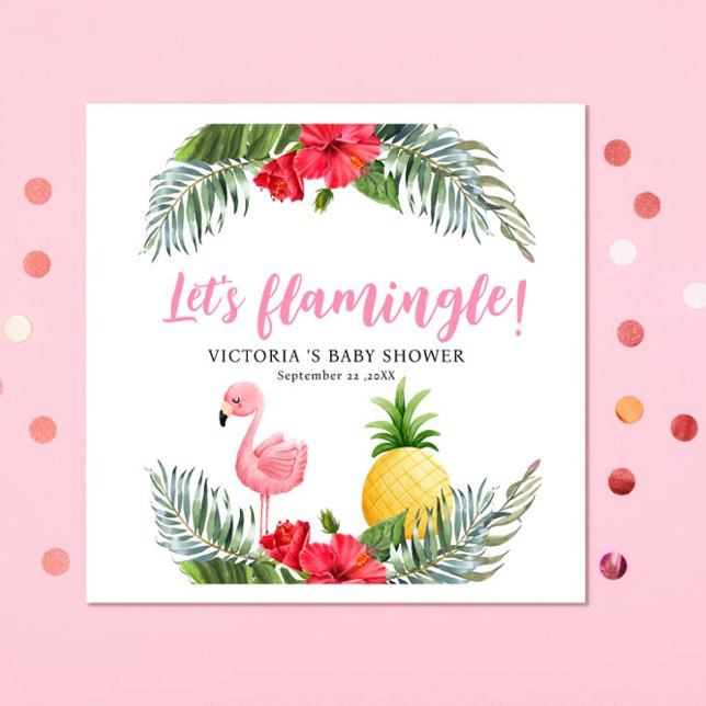 Flamingo Tropical Es ist eine Girl Baby Dusche Serviette (Von Creator hochgeladen)