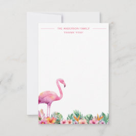 Flamingo Tropical Familie Vielen Dank Flachkarte Dankeskarte