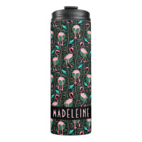 Flamingo Tropical Niedlich Black Pink Muster Custo