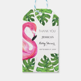 Flamingo Tropical Pink Baby Dusche Gastgeschenk Geschenkanhänger