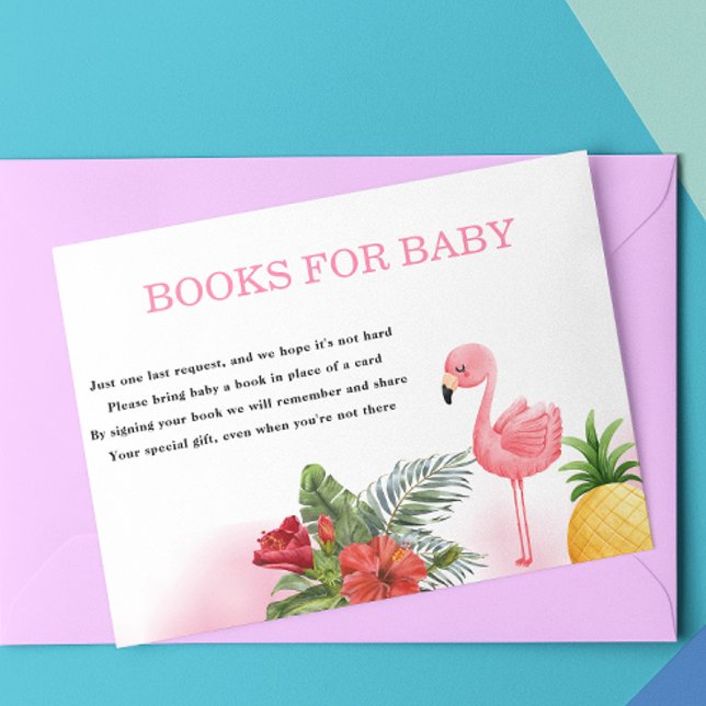 Flamingo Tropical Pink Books for baby Begleitkarte (Von Creator hochgeladen)