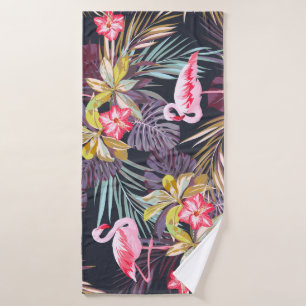 Flamingo Tropical: Sommer nahtloses Muster Badehandtuch