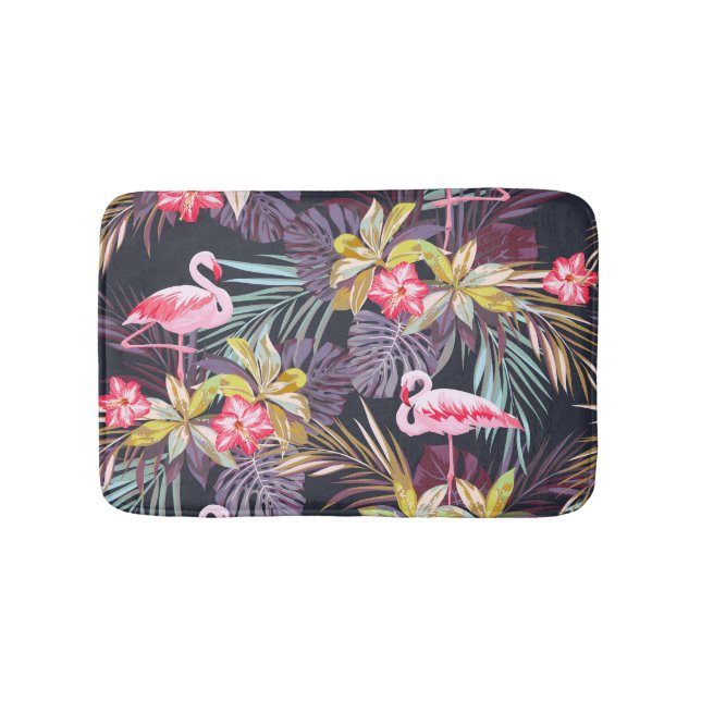 Flamingo Tropical: Sommer nahtloses Muster Badematte (Vorderseite)