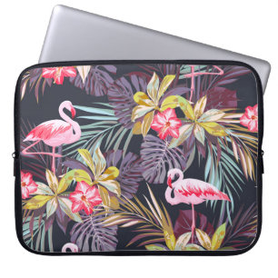 Flamingo Tropical: Sommer nahtloses Muster Laptopschutzhülle