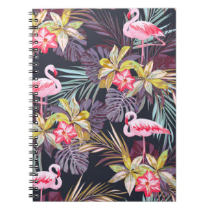 Flamingo Tropical: Sommer nahtloses Muster Notizblock