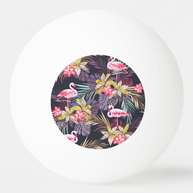 Flamingo Tropical: Sommer nahtloses Muster Tischtennisball (Vorderseite)
