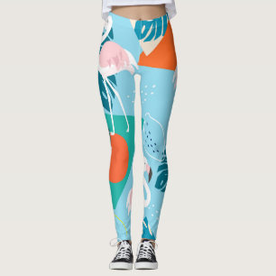 Flamingo Tropical, trendige Vintage Muster. Leggings