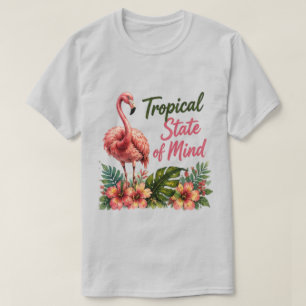 Flamingo Tropical Tropischer Geisteszustand Somm T-Shirt
