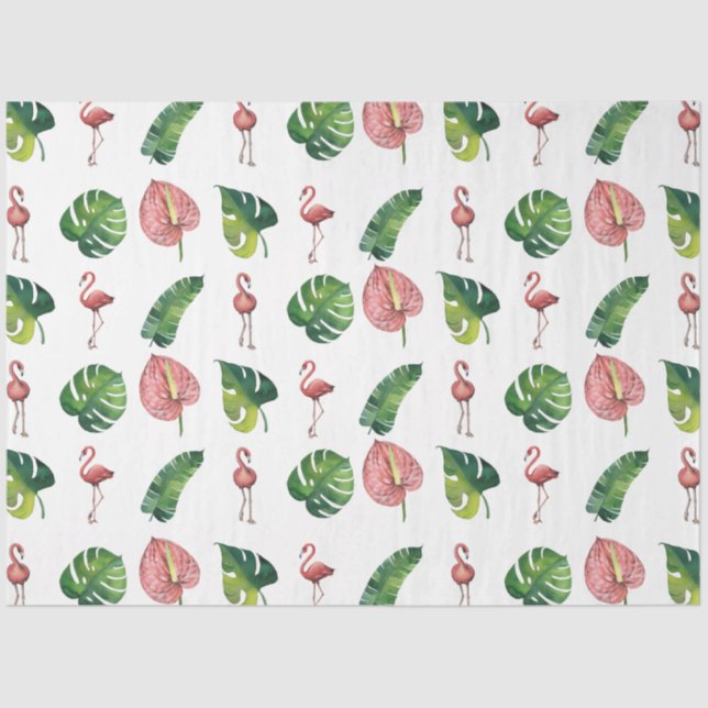 Flamingo Tropical Vibes Series Design 3 Seidenpapier (Vorderseite)