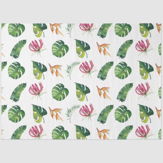 Flamingo Tropical Vibes Series Design 4 Seidenpapier (Vorderseite)