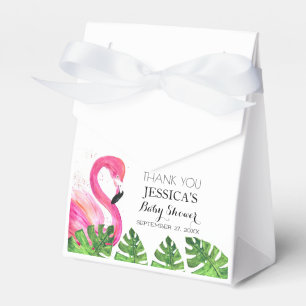 Flamingo Tropicale Blätter Baby Shower Party Geschenkschachtel