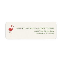 Flamingo Tropics Retro Wedding Return Address