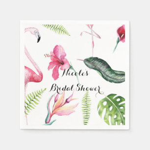 Flamingo Tropics Summer Birthday Party Elegante Serviette