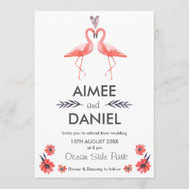 Flamingo Tropische Hochzeitskarte | Suite Einladung