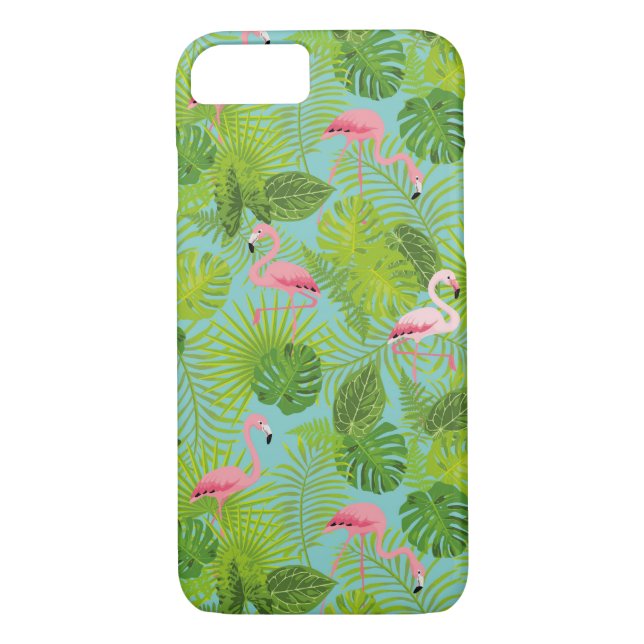 Flamingo tropische iPhone Fall-Abdeckung Case-Mate iPhone Hülle (Rückseite)