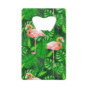 Flamingo tropische Wasserfarbe Geldbeutel Flaschenöffner