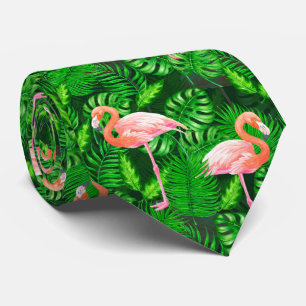 Flamingo tropische Wasserfarbe Krawatte