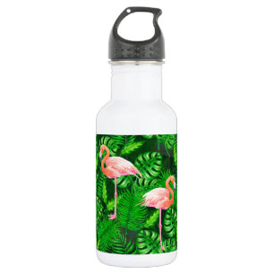 Flamingo tropisches Aquarell Edelstahlflasche