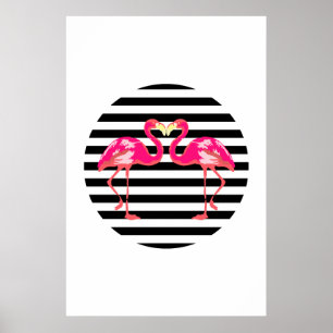 Flamingo, tropisches Sommerposter, Küchenplakat Poster