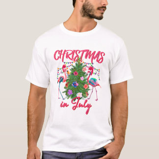 Flamingo Tropisches Weihnachten T-Shirt