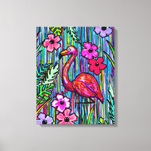 Flamingo-Tropisches-Zeichen-Wandkunst Leinwanddruck