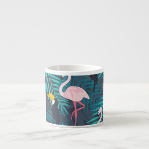 Flamingo, Tukan: tropisches Blattmuster Espressotasse