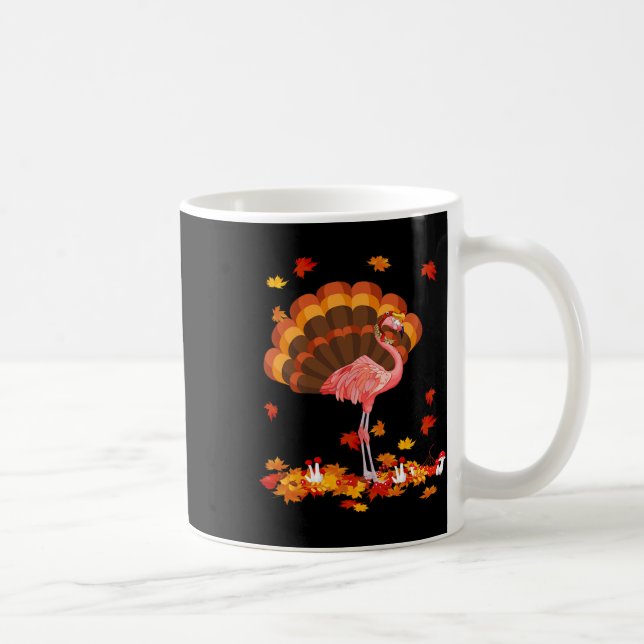 Flamingo Turkey Niedlich Flamingo Türkei Fall Leaf Kaffeetasse (Rechts)