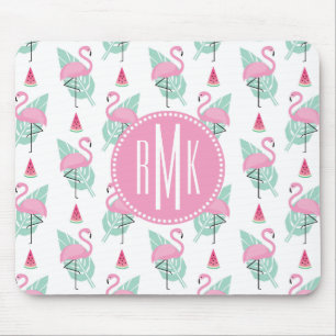 Flamingo-u. Wassermelone-Pastell-Muster Mousepad