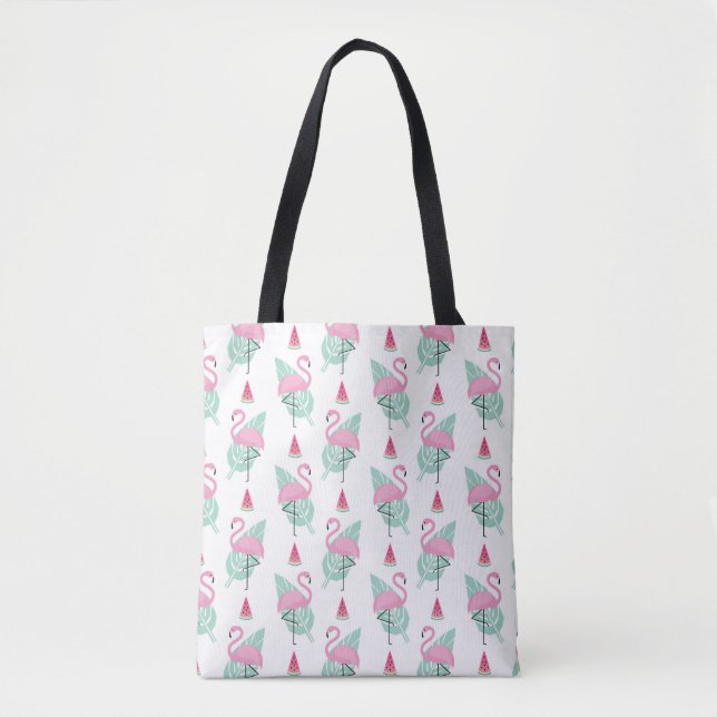Flamingo-u. Wassermelone-Pastell-Muster Tasche (Vorderseite)