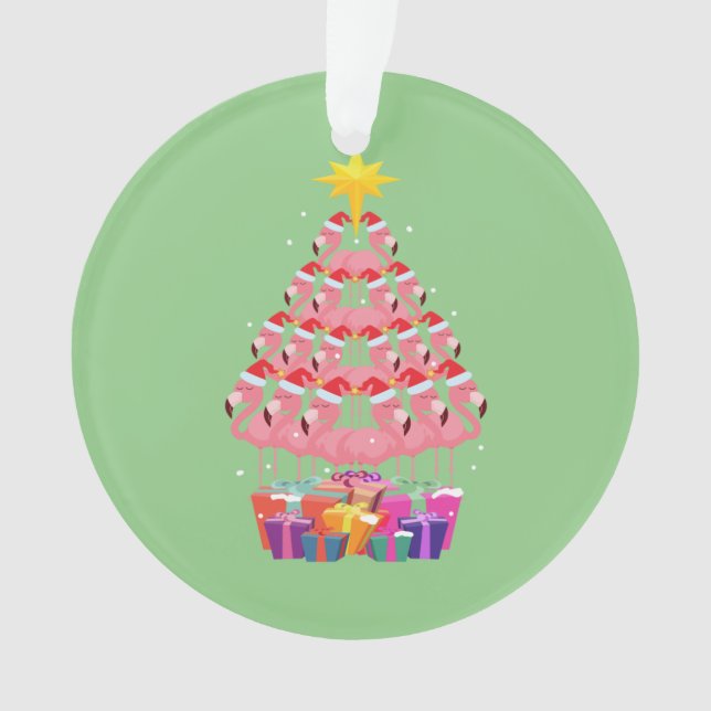 Flamingo Ugly Christmas Tree Funny Gift Ornament (Vorderseite)