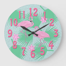 Flamingo-Uhr Große Wanduhr