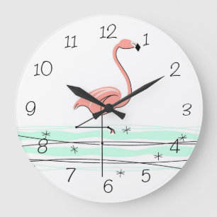 Flamingo Uhr rund
