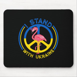 Flamingo Ukraine Ich stehe mit der Ukraine-Flagge Mousepad