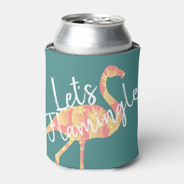 Flamingo und Ananas im tropischen Stil Dosenkühler (Kanne Vorderseite)