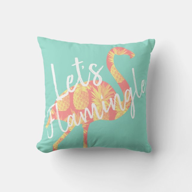 Flamingo und Ananas im tropischen Stil Kissen (Vorderseite)