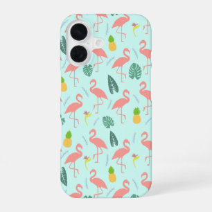 Flamingo und Ananas - Sommermuster iPhone 16 Hülle