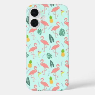 Flamingo und Ananas - Sommermuster iPhone 16 Hülle