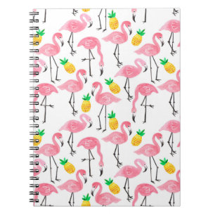 Flamingo und Ananas: Tropisches Set. Notizblock