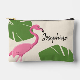 Flamingo und Blätter Tropischer Bachelorette Zubehörtasche