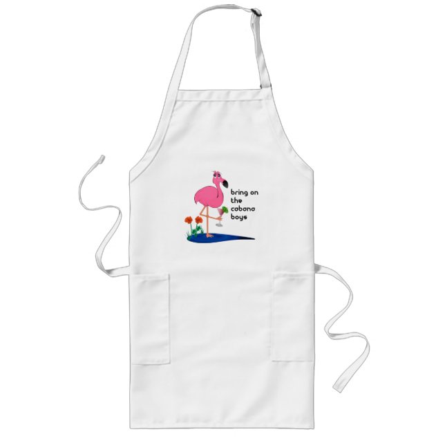 Flamingo und Cabanajunge GRILLEN-Schürze Lange Schürze (Vorne)