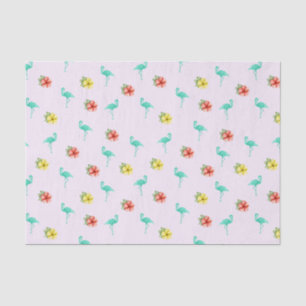Flamingo und Hibiskus Blume Seidenpapier