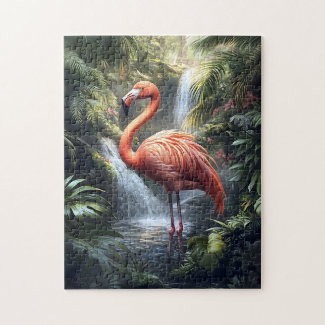 Flamingo und Jungle Wasserfall (Vertikal)