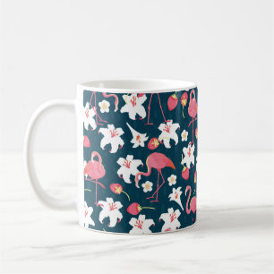 Flamingo und Lilies Tropical Vintag Seamless Patt Kaffeetasse